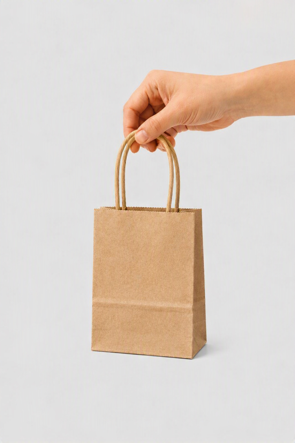 12 Adet Mini Kraft Büküm Saplı Mini Kraft Karton Çanta Hediyelik 15x11x6 cm