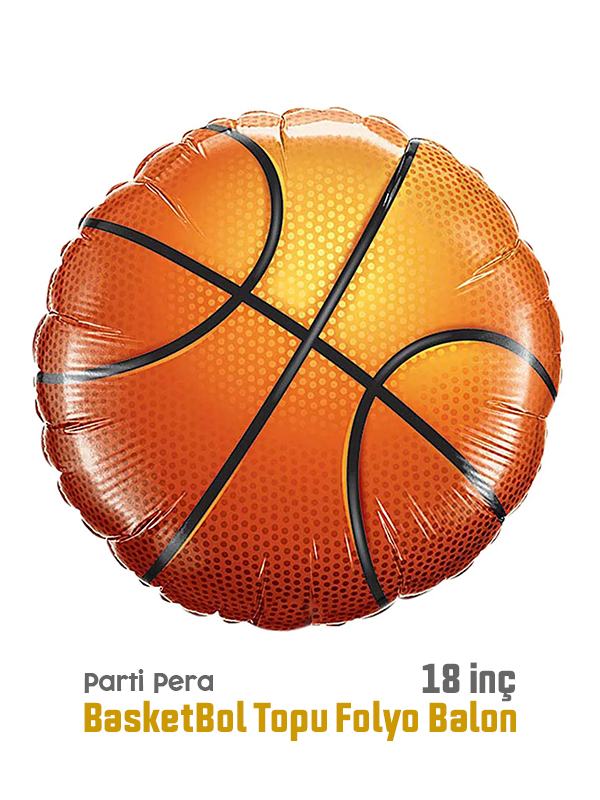 Basketbol Temalı Balon Seti Turuncu Arka Fon Parti Pedesi Kupa Folyo Balon Doğum Günü Balon Seti