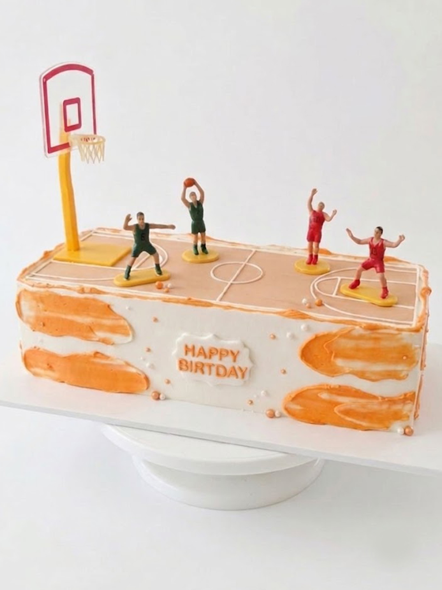 Basketbol Temalı Pasta Süsü Basketbolcu Pota 5 Parça