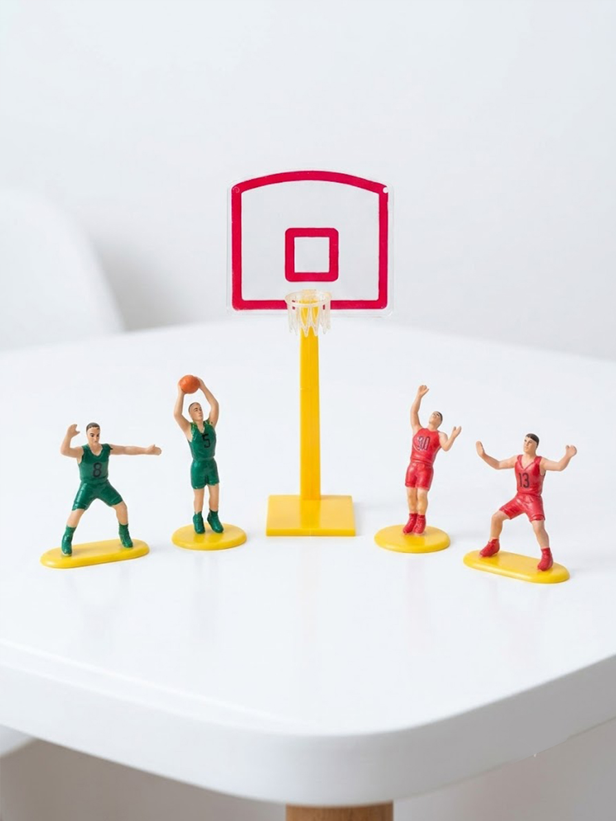 Basketbol Temalı Pasta Süsü Basketbolcu Pota 5 Parça