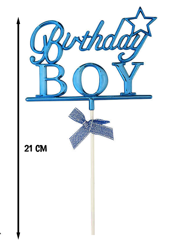 Birthday Boy Lacivert Renk Pasta Süsü 21 cm