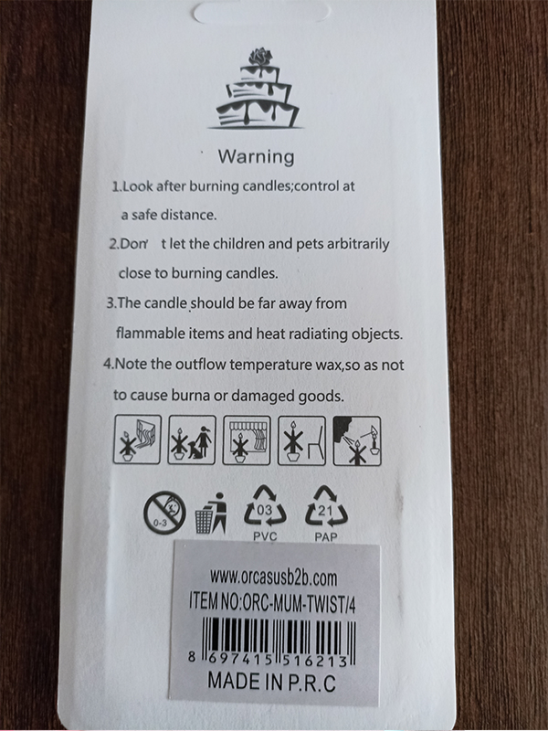 Dalgalı Şekilli Malaron Pasta Mumu 6 Adet Doğum Günü Pasta Mumu