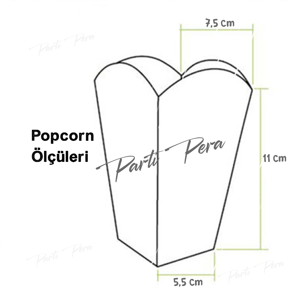 Metalik Yeşil Mısır Kutusu Popcorn 8 Adet