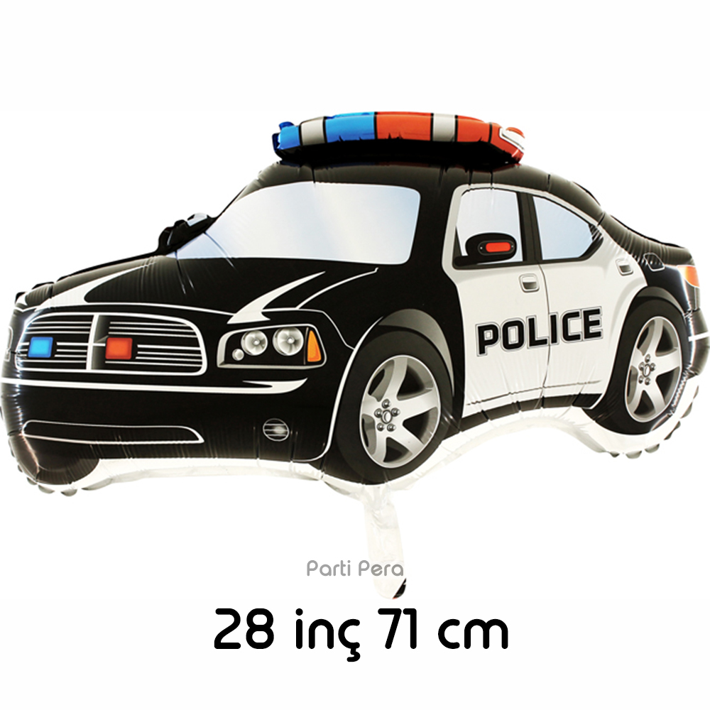 Polis Arabası Folyo Balon Yıldız Folyo Balon Happy Birthday Yazı Doğum Günü Parti Seti