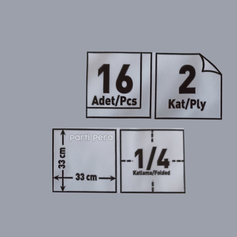 Sarı Beyaz Puantiyeli Peçete 16 Adet