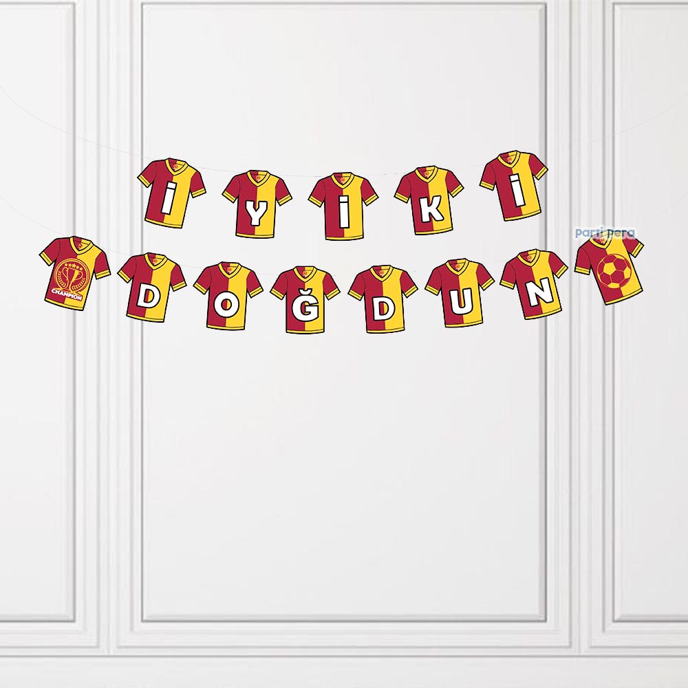 Sarı Kırmızı Futbol Temalı Parti Seti
