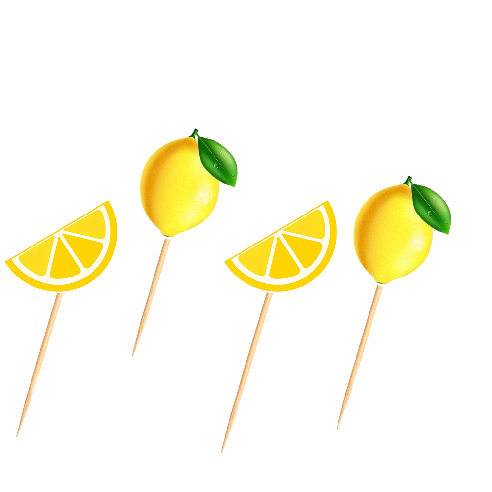 Şekilli Limon Cupcake Kürdan Süsü 15 Adet